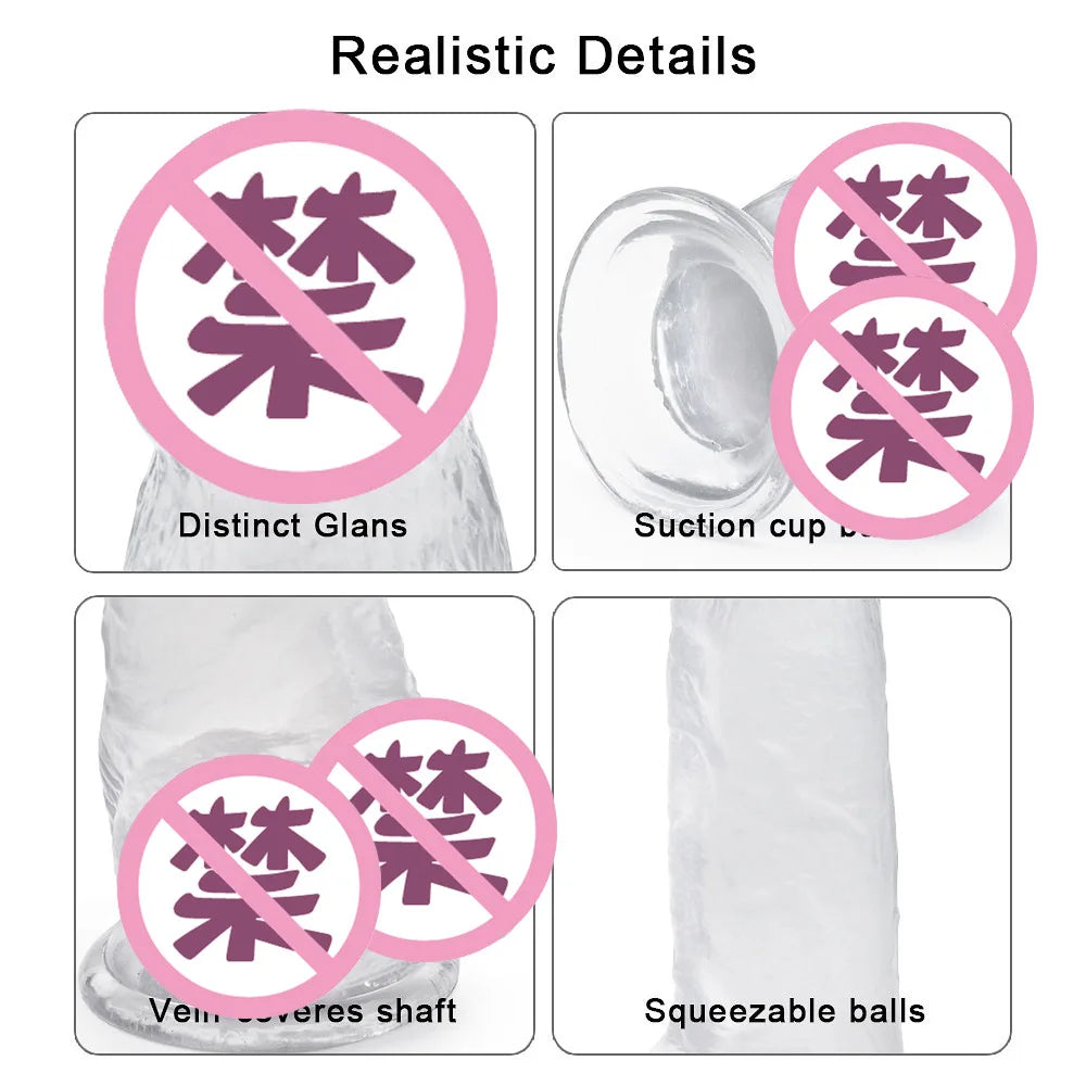 5CM dia Huge Realistic Giant Long Dildo Vaginal Masturbators Penis Erotic Toy for Women Suction Cup Thick Glans Dick