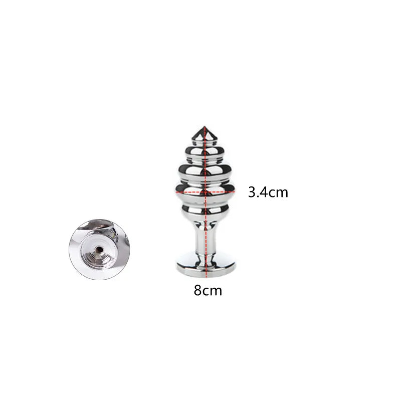Adult Metal Anal Dilator Butt Plug with Fetish Tail Fit Stopper for Women Men Fun Games Anal Training Sex Toys Erotic Shop