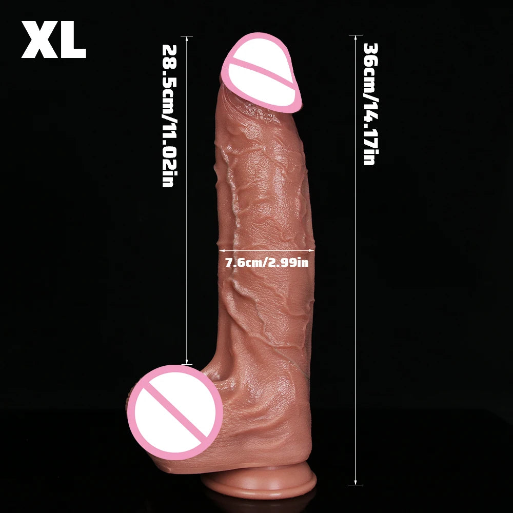 Realistic Long Dildo Brown Anal Plug with Suction Cup Big Penis Butt Plug Long Dick Sex Toys for Women Men Phallus Anal Dilator