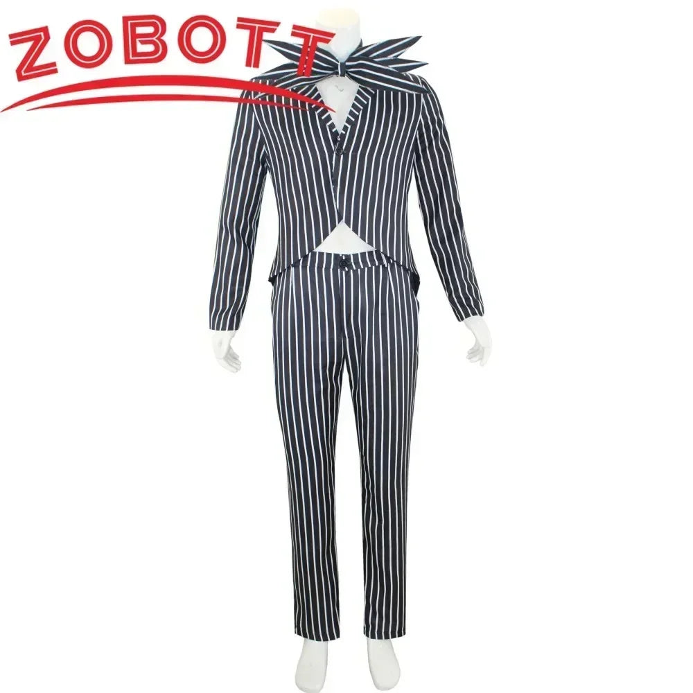 Anime Jack Skellington Cosplay Costume for Adult The Nightmare Before Christmas Jack Uniform Clothes Suit Halloween Costumes