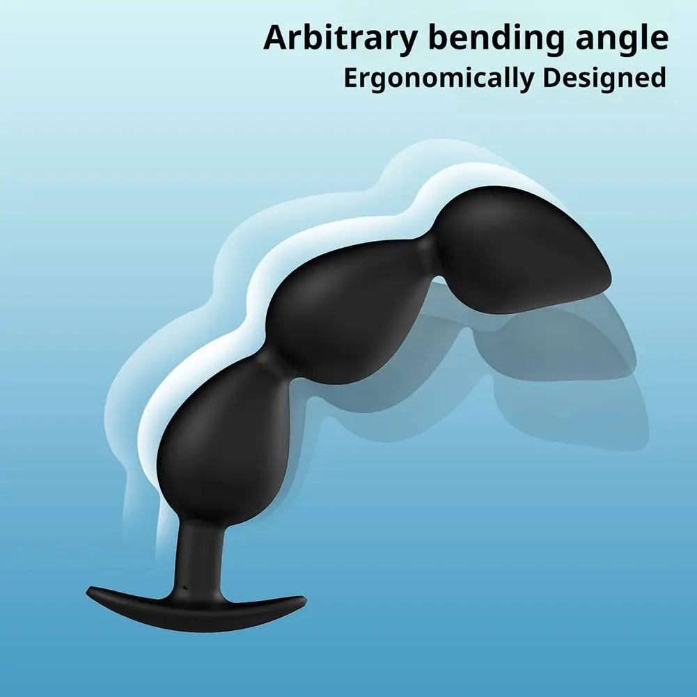 Wearable Anal Plugs With Steel Balls Ilicone Anal Dilation Training Anal Beads Fake Dildo Analplug Buttplug Sex Toy