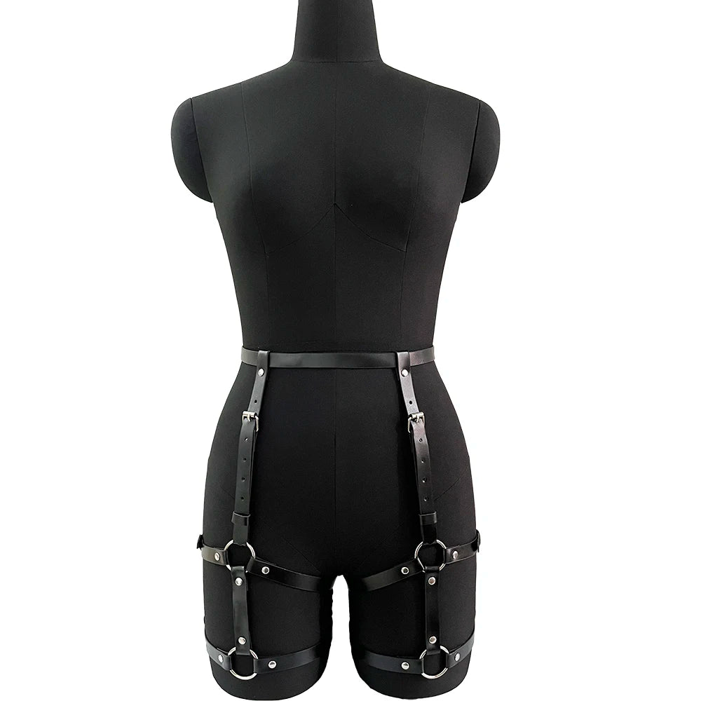 Sex Toy Harness Women Sexy Underwear Garter Belt Bdsm Erotic Waist To Leg Harness Leather Lingerie Bondage Thigh Garter Stocking