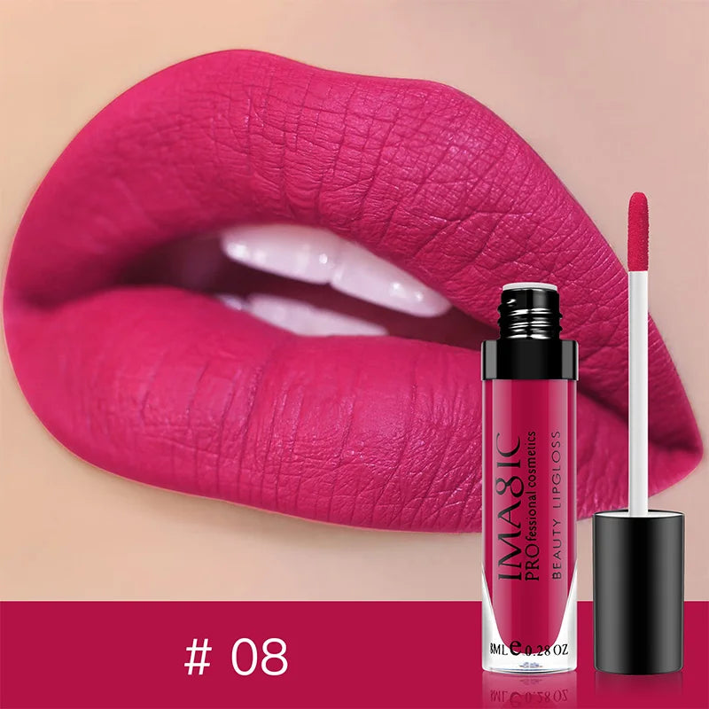 IMAGIC 1pcs matte  Sexy 28 color Matte Lipstick lipgloss Waterproof Long Lasting Gloss Beauty makeup lip gloss fashion lip