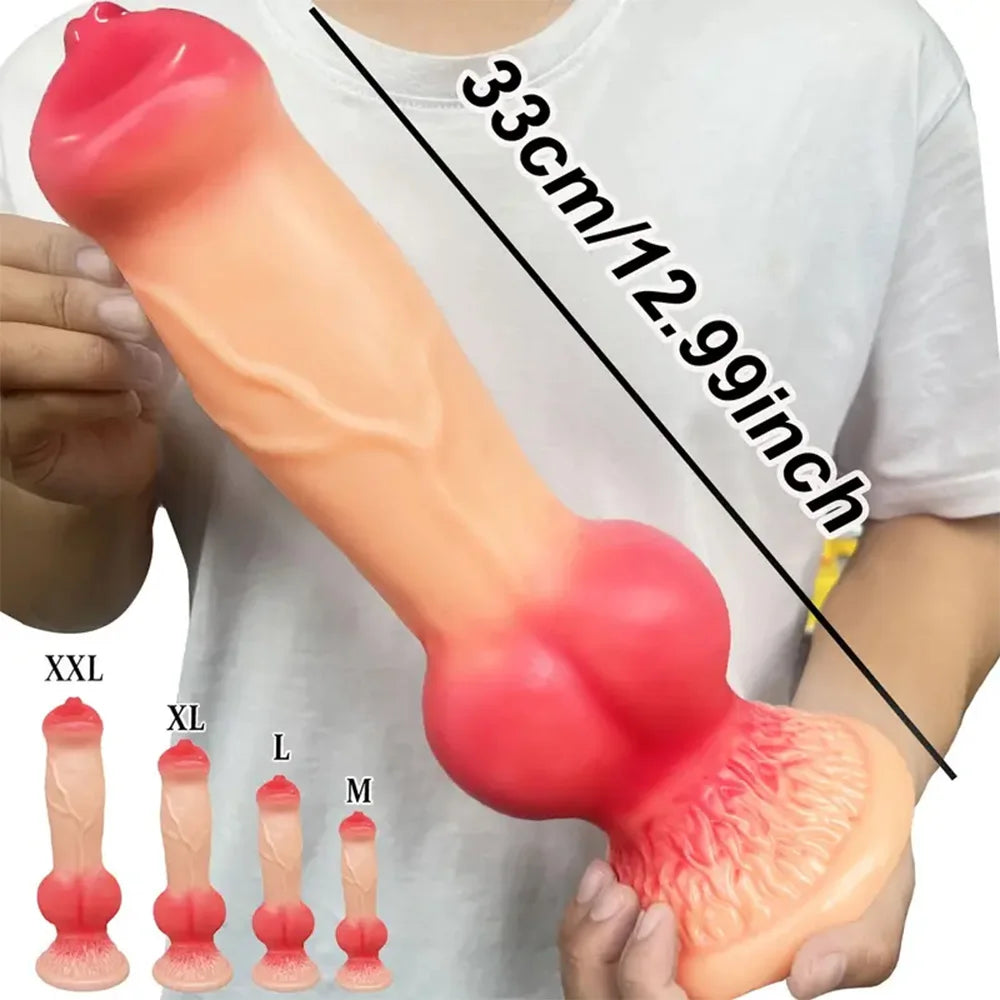 Realistic Dog Dildos Huge Penis Double Penetration Anal Butt Plug Vagina Masturbation Monster Cock Dick Sex Toys for Men Women