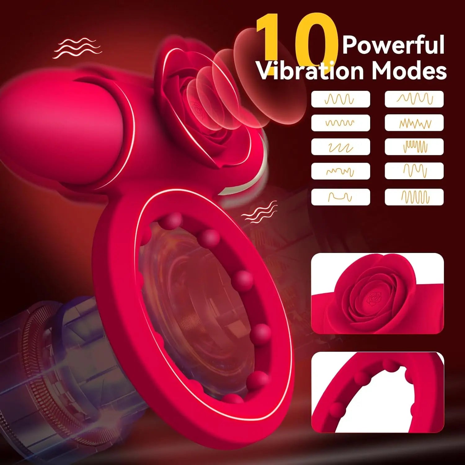 Vibrating Cock Ring with Mini Vibrator Male Sex Toys Penis Vibrator Extender Enlarge Sleeve Girth Delay Ejaculation Erection