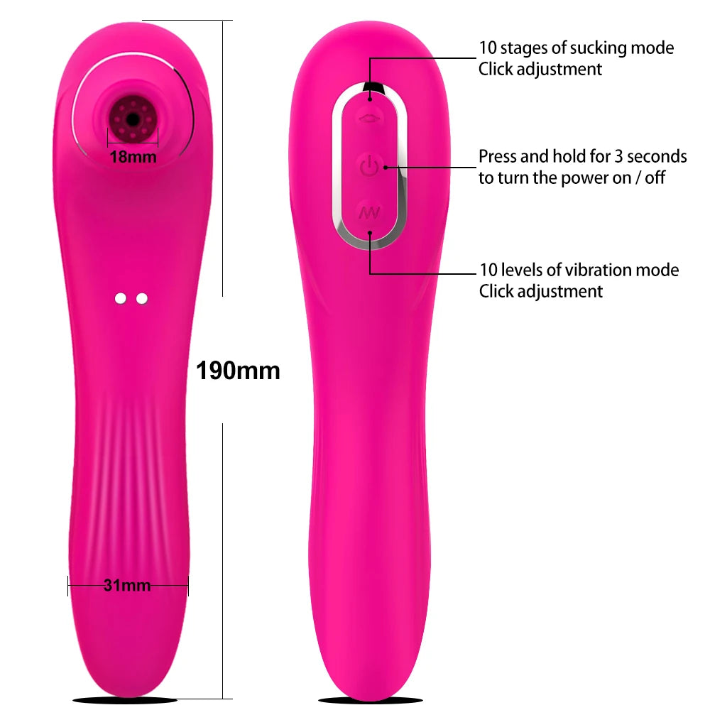 Sucking Vibrator for Women Clitoris Stimulator Female Nipple Oral Blowjob Vacuum Vibrating Clit Sucker Adult Sex Toys for Women