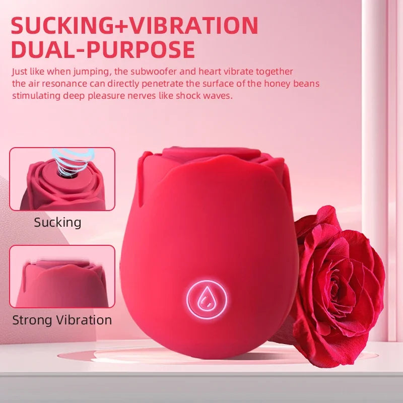 Rose Toy for Women Vibrator Vagina Intimate Nipple Sucker Oral Licking Clitoris Stimulation Powerful Sex Toys for Female