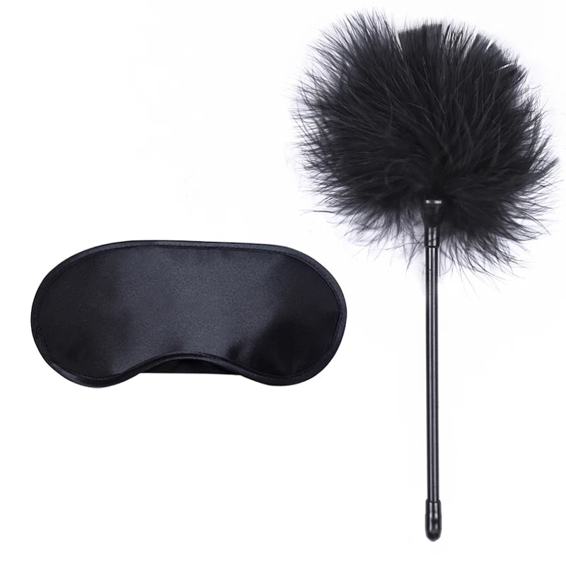 Erotic Bdsm Set Sexy Nipple Clip Stimulator Bondage Kit Clitoris Clamps Feather Blindfold Flirt Adult Games Exotic Accessories