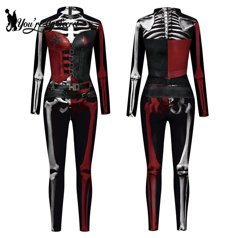 [You're My Secret] Clown Women Cosplay Costume Halloween Dress Up Matching Set Carnival Party Dress Leggings Cool Bodysuit