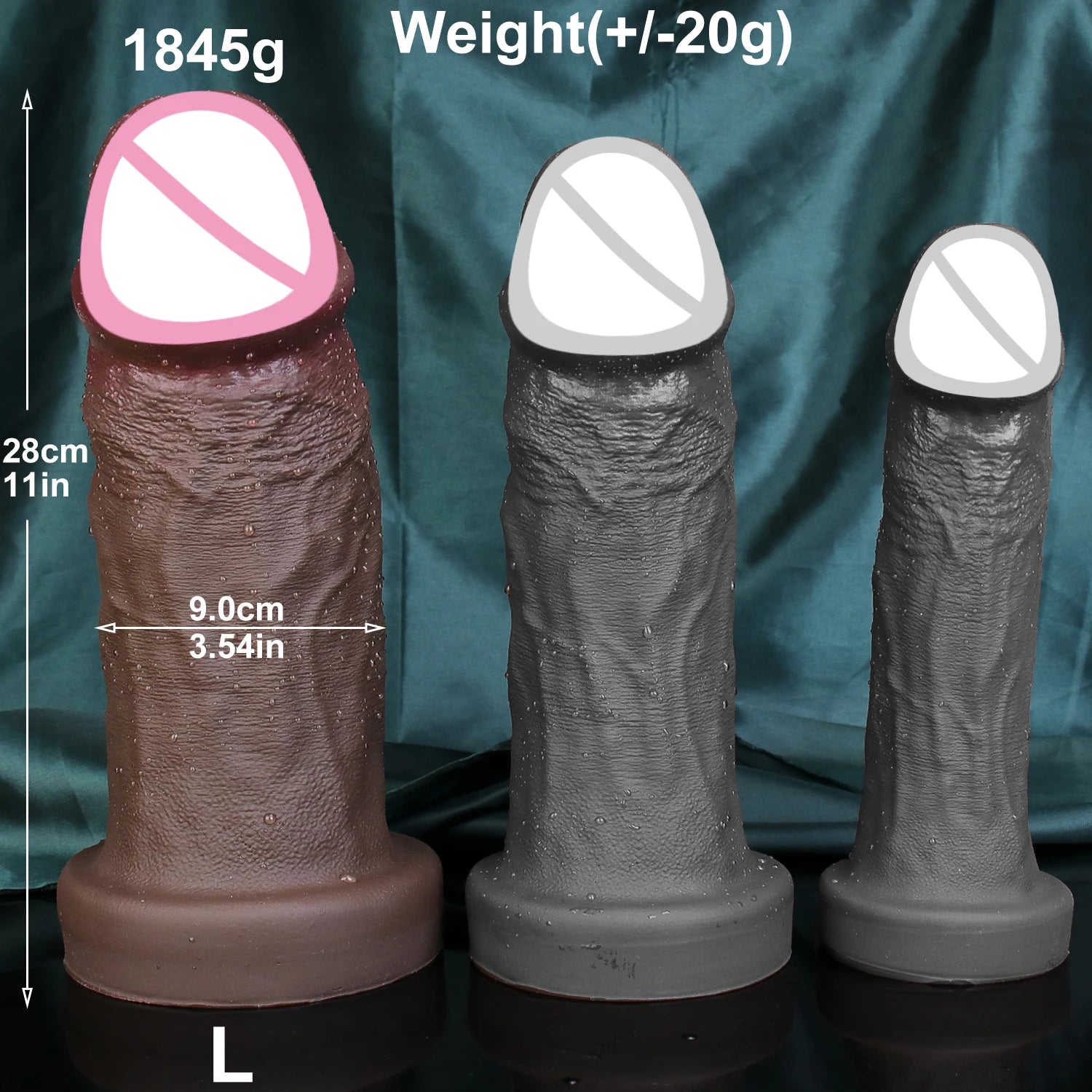 L Diameter 3.5 Inches Realistic Soft Big Thick Dildo S/M/L Silicone Penis Masturbation Suction Cup Dick Man Woman Anal Sex Toy