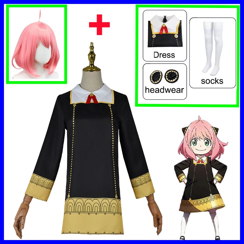Anime Spy X Family Cosplay Costume Yor Forger Sexy Dress Loid Forger Light Green Suit Anya Kawaii Outfit Carnival Party Wig COS