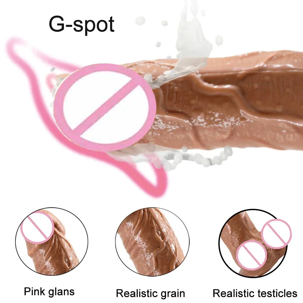 Realistic Dildo Vibrator Big Penis Telescopic Heating Silicone Female Dildos for G Spot Anal Stimulation Vibrators for Women 18