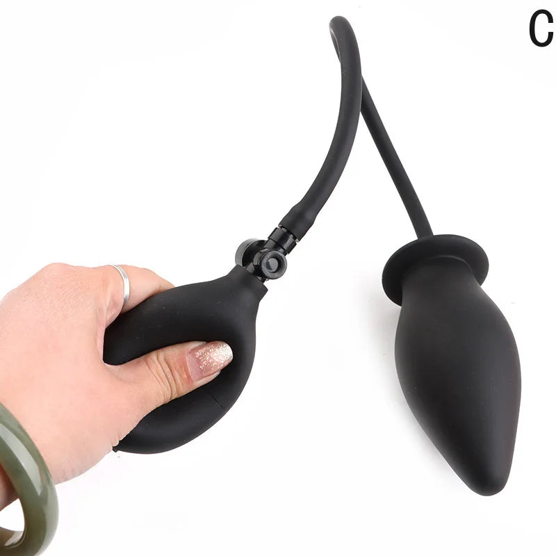 Body-Safe Silicone Expand Inflatable Anal Plug for Men Women Waterproof, Butt Plug Prostate Massager Adult Sex Toys Gay Anal Toy