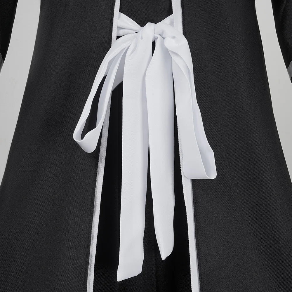 Anime BLEACH Kurosaki Ichigo Cosplay Costume Japanese Manga Cosplay Black and White Outfit Halloween Role Play Uniform for Men