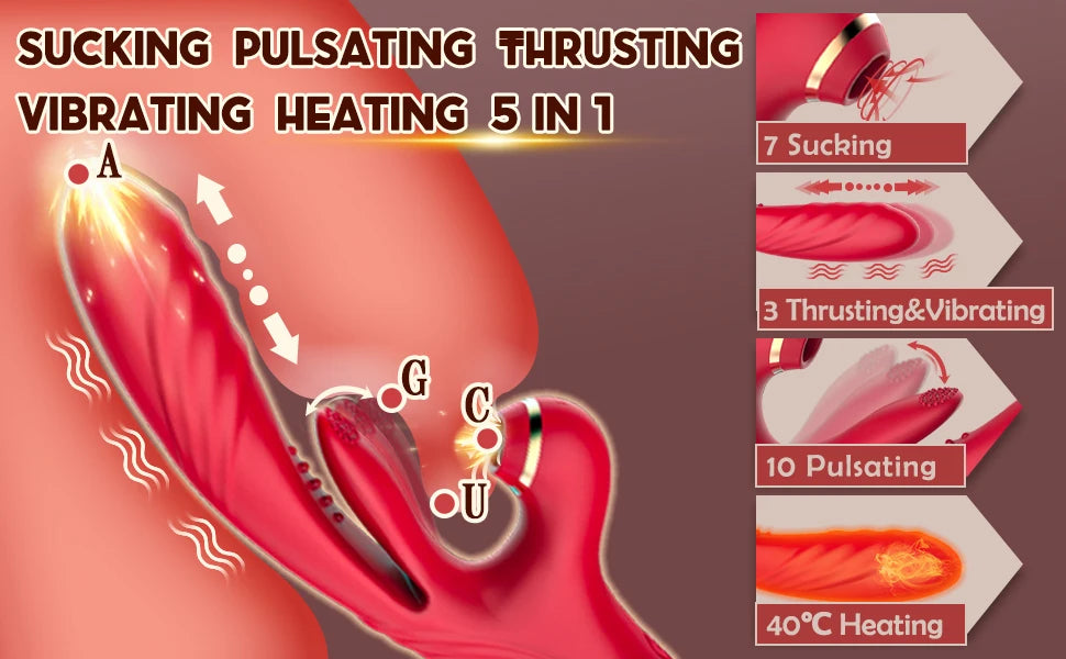 3 in 1 Vibrator for Women Dild Tapping Heating Clitoris Sucker Stimulator Vagina Masturbators Prostate Massager Adults Sex Toys