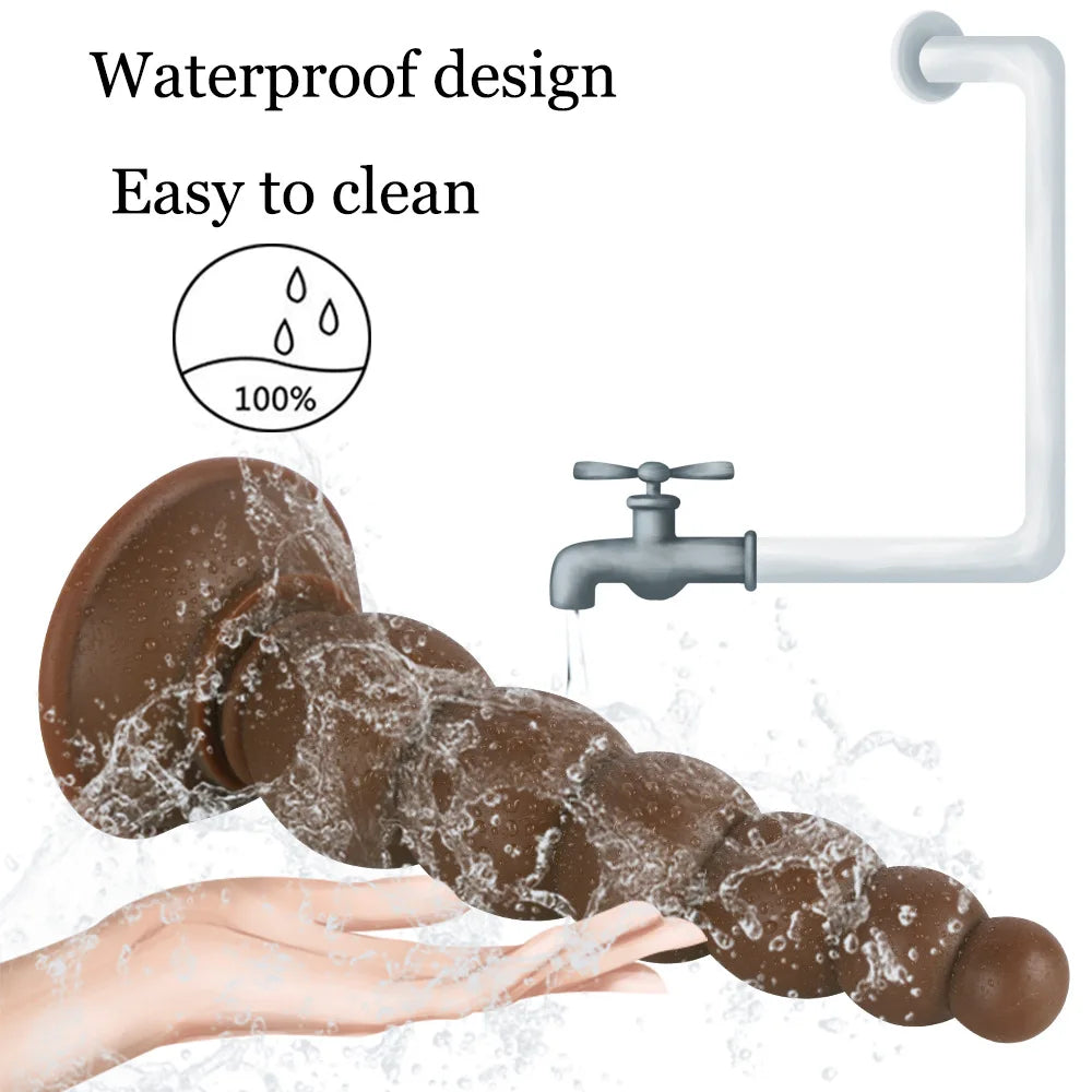 Anal Sex Toys Pull Beads Anal Dilator Soft Anal Plug Dildos with Suction Cup Stimulation Vagina Pagoda Vagina Anal Plug Sex Shop