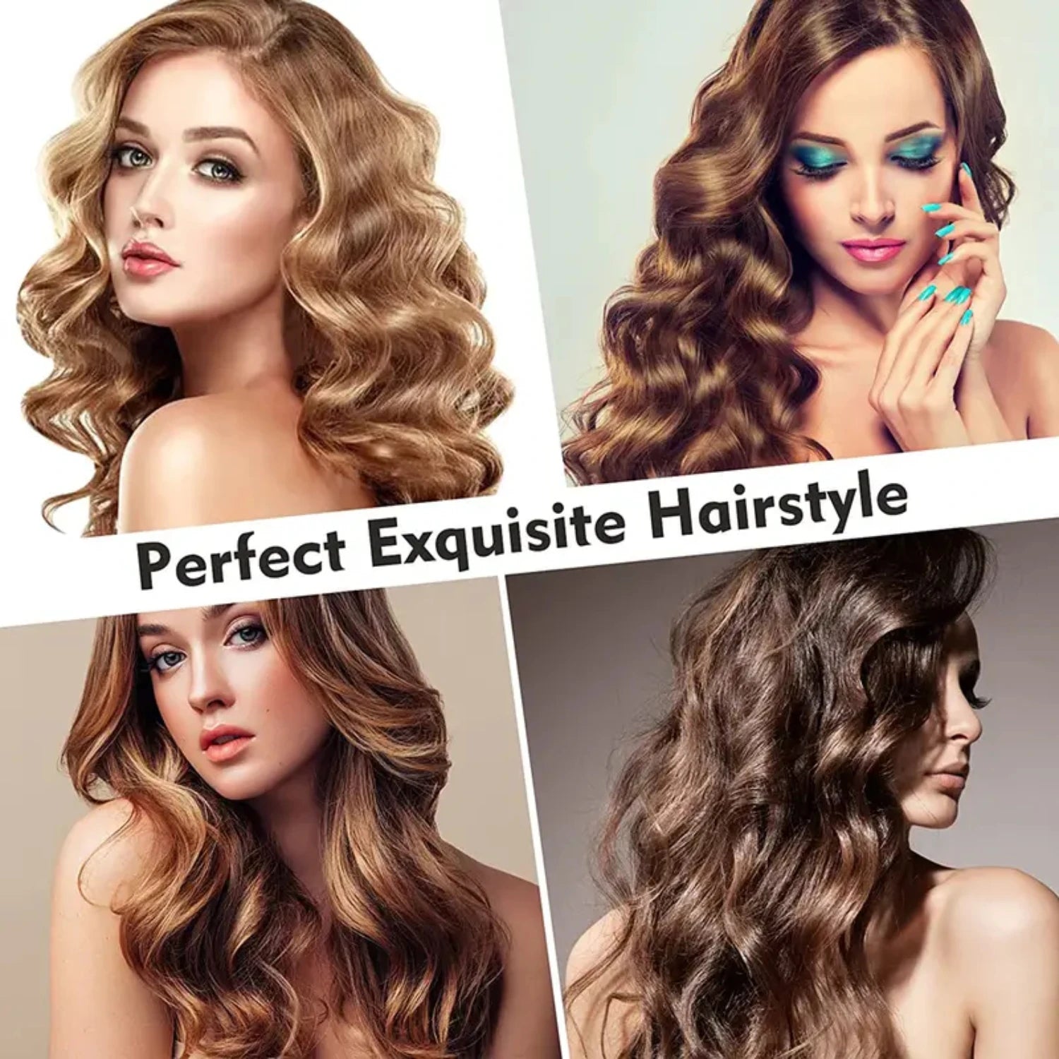 Ceramic Cordless Automatic Hair Curling Iron with 6 Temperature and Timer Settings for Fast, Portable Rechargeable Auto Curling