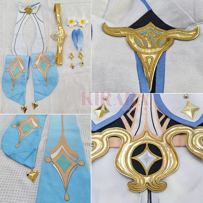 High Qualiy Lumine Cosplay Costume Wig Hair Game Impact Character Traveler for Women Cosplay Anime Events Role Play Dress