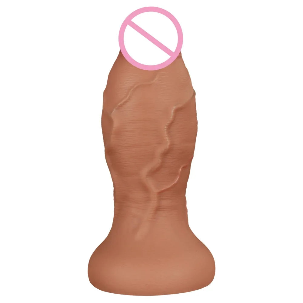 XXL Giant Realistic Dildo Anal Plug 13.2CM Super Thick Soft Silicone Huge Butt Plug Anal Dilator with Suction Cup Adult Sex Toys