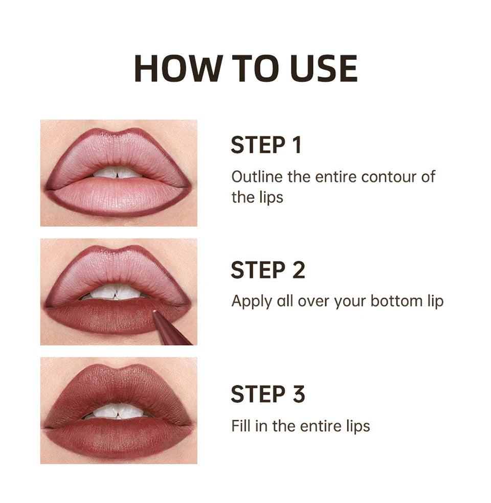 3D Lip Gloss & Lip Liner Set Hydrating Formula Define Lips Precision Application Versatile Makeup Styles Natural Finish Cosmetic