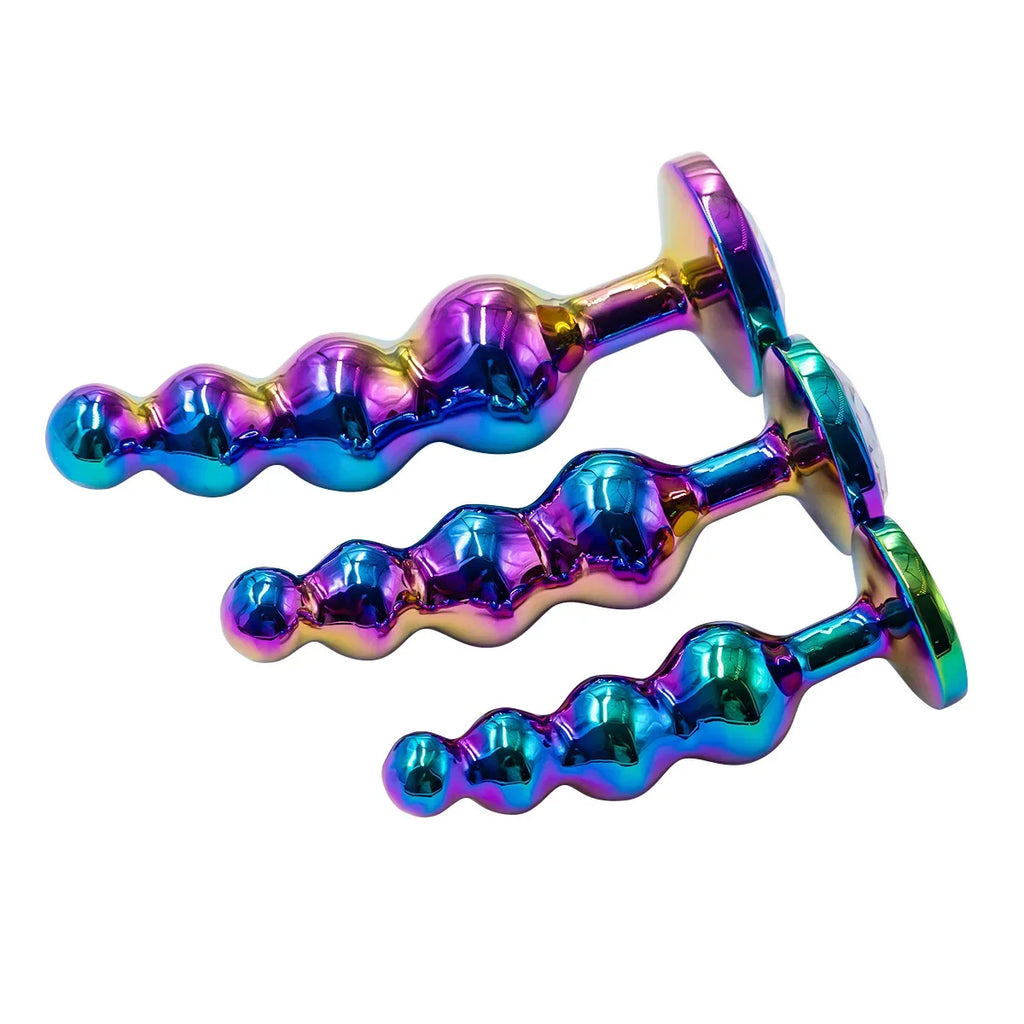 Metal Anal Plug Prostate Massager Anal Beads Butt Plug Metal Dildo G-spot Stimulating Sex Toys for Men and Women But Plug