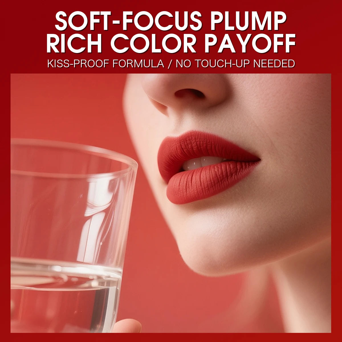 IMAGIC Natural Matte Lipgloss Stainless Steel Cup Waterproof Long-Lasting Lip Makeup Beauty 8ml NO.LP-221