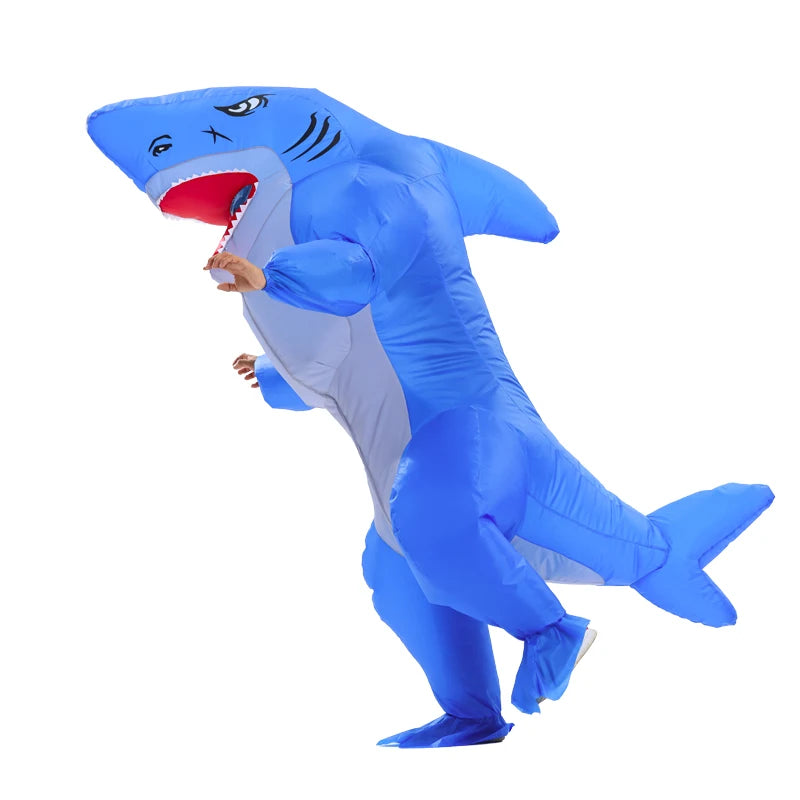 Inflatable Muscle Shark Costume Mascot Halloween Cosplay Costume for Adult Carnival Funny Suit Events Air Blow-up Outfit