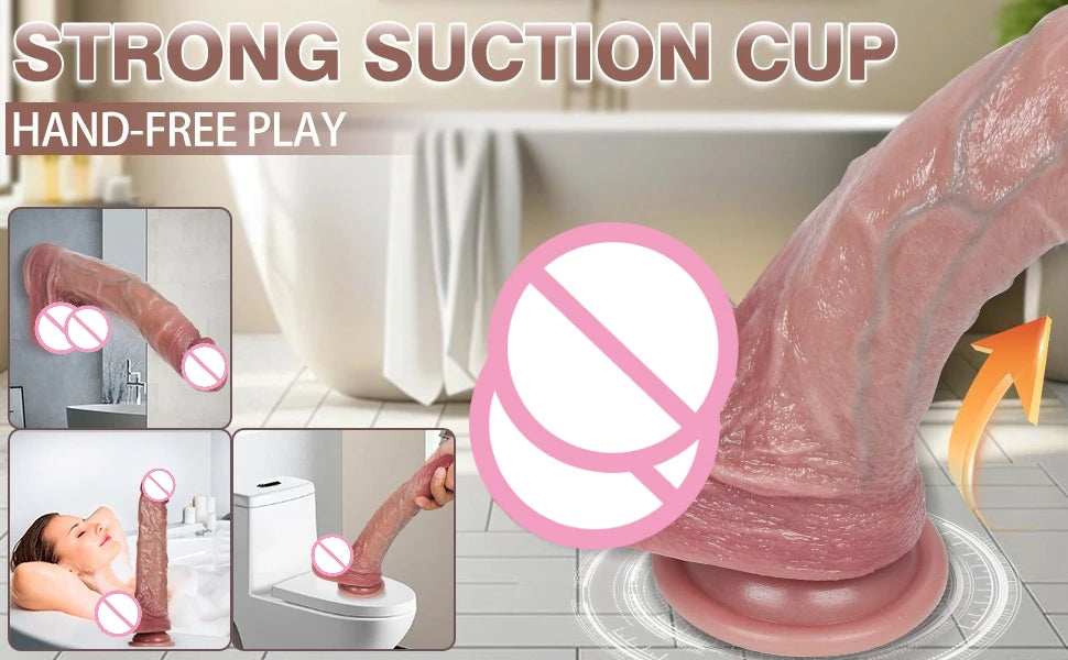 Realistic Silicone Dildo with Suction Cup Anal G-Spot Masturbator Penis Adult Sex Toys Huge Dildos for Women Rubber Cock Gode