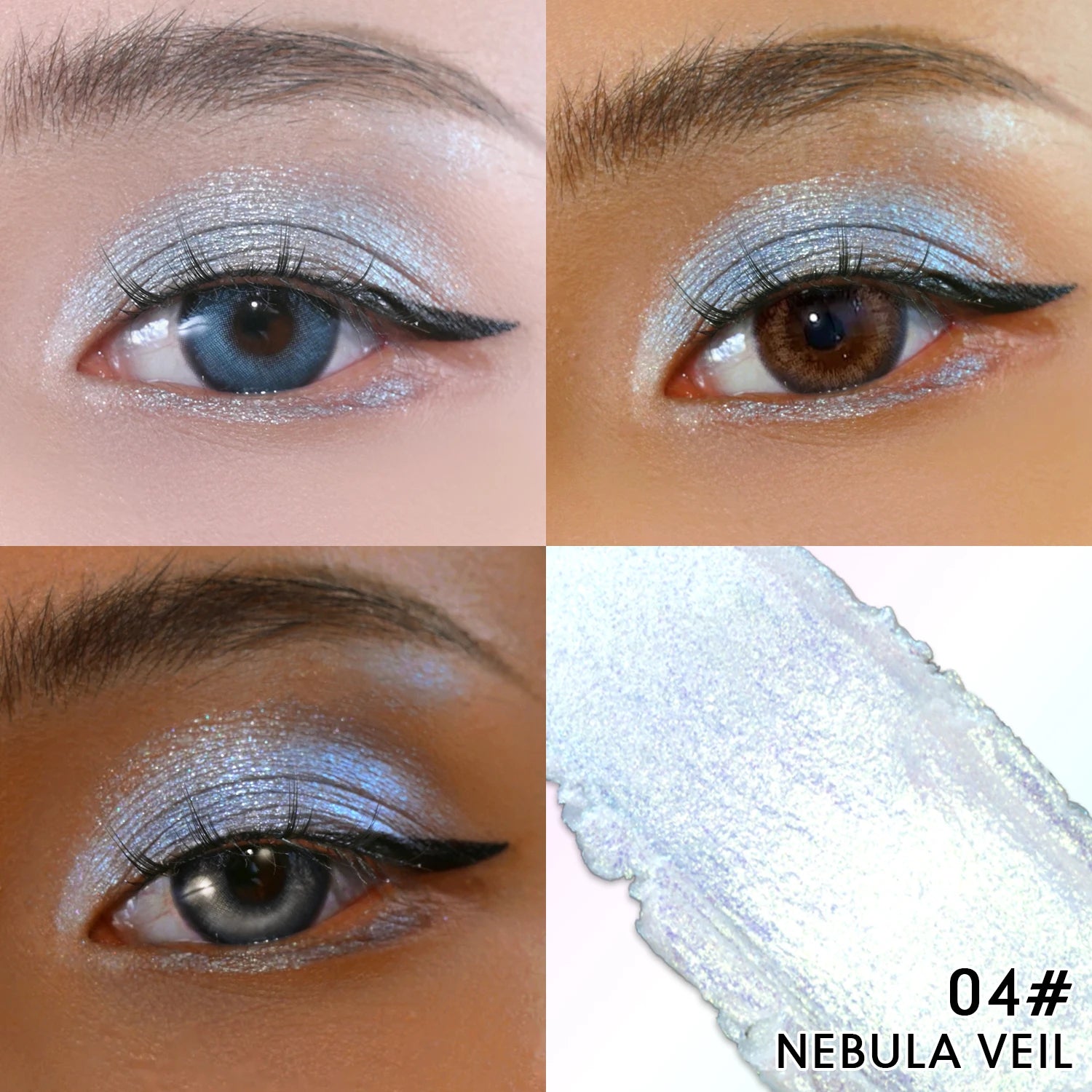 CHARMACY New Multichrome Eyeshadow Stick with Sponge Waterproof Long Lasting Glitter Eye Professional Maquillaje for Women