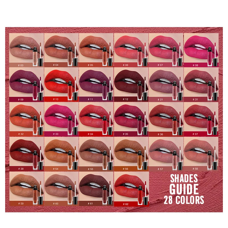 IMAGIC 1pcs matte  Sexy 28 color Matte Lipstick lipgloss Waterproof Long Lasting Gloss Beauty makeup lip gloss fashion lip