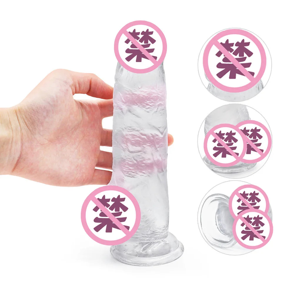 5CM dia Huge Realistic Giant Long Dildo Vaginal Masturbators Penis Erotic Toy for Women Suction Cup Thick Glans Dick