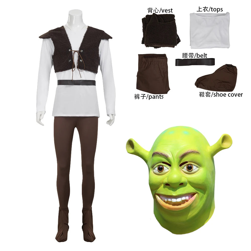 Lord Farquaad Cosplay Costume Fiona Princess Dress discovered prince Mens Costume Shrek Full Set Halloween Carnival Outfit