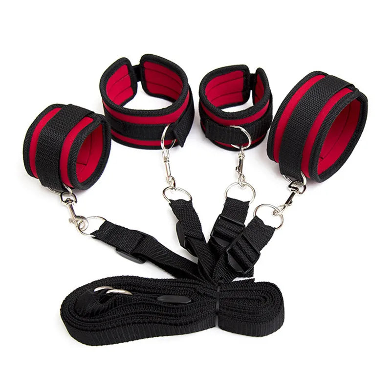 Restraint Erotica Binding Sex Forced Split Leg Straps Neck Wrist Bdsm Bondage Set Sex Toys For Woman Couples Product No Vibrator