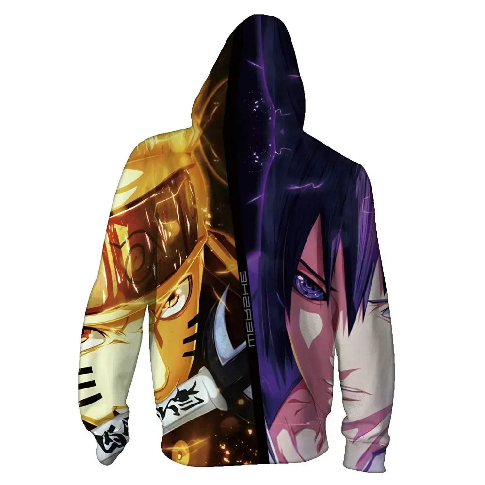 Anime Zip Hoodie Jackets Cosplay Clothes Costumes Men Hoodies Sweatshirts Zipper Tops Sasuke Sweatshirt Kakashi Tops