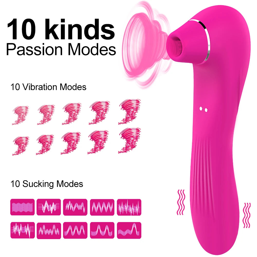 Sucking Vibrator for Women Clitoris Stimulator Female Nipple Oral Blowjob Vacuum Vibrating Clit Sucker Adult Sex Toys for Women