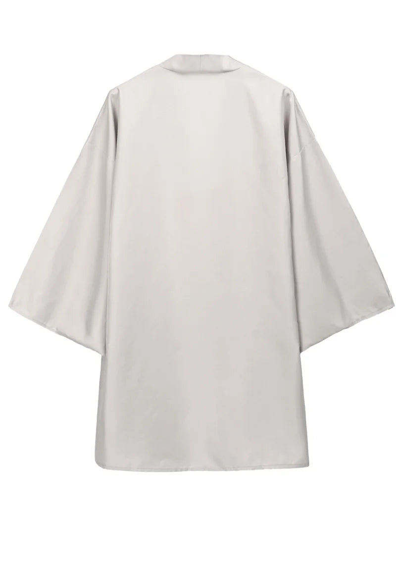 DAZCOS Satoru Cosplay Haori Kimono Jacket Men with Scarf Satoru Costume Adult Outfits Japan Kimono Comic-Con Carnival Clothing