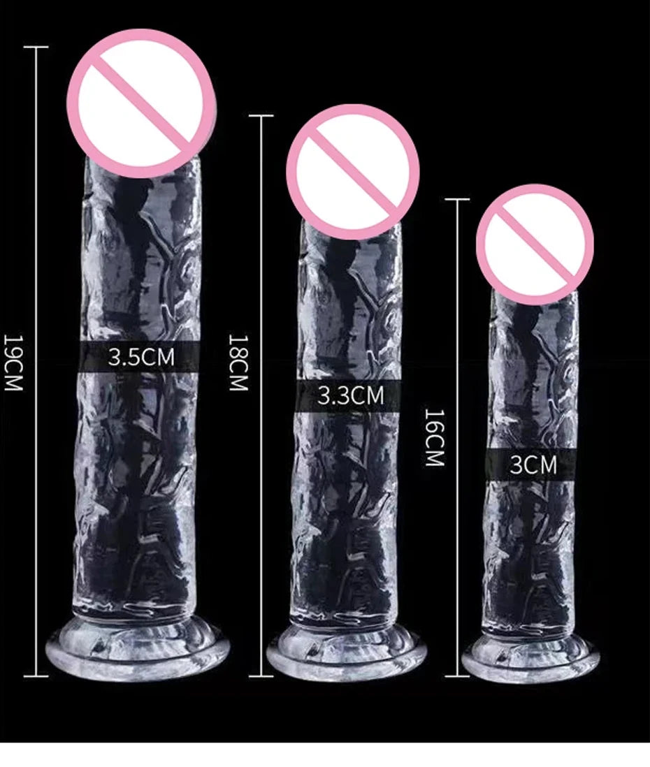 Realistic Dildo Jelly Penis Suction Cup Dildo 7 Size Female Masturbator Clitoral Stimulator Big Dick Lesbian Sex Toys For Women