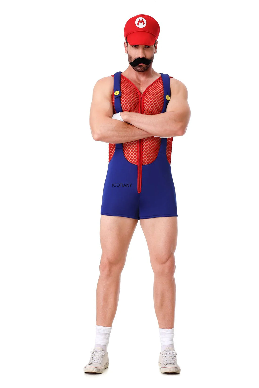 Adult Halloween Anime Cartoon Cosplay Costume With Hat Sexy Men Red Blue Super Plumber Brother Fancy Set Carnival Party Dress Up