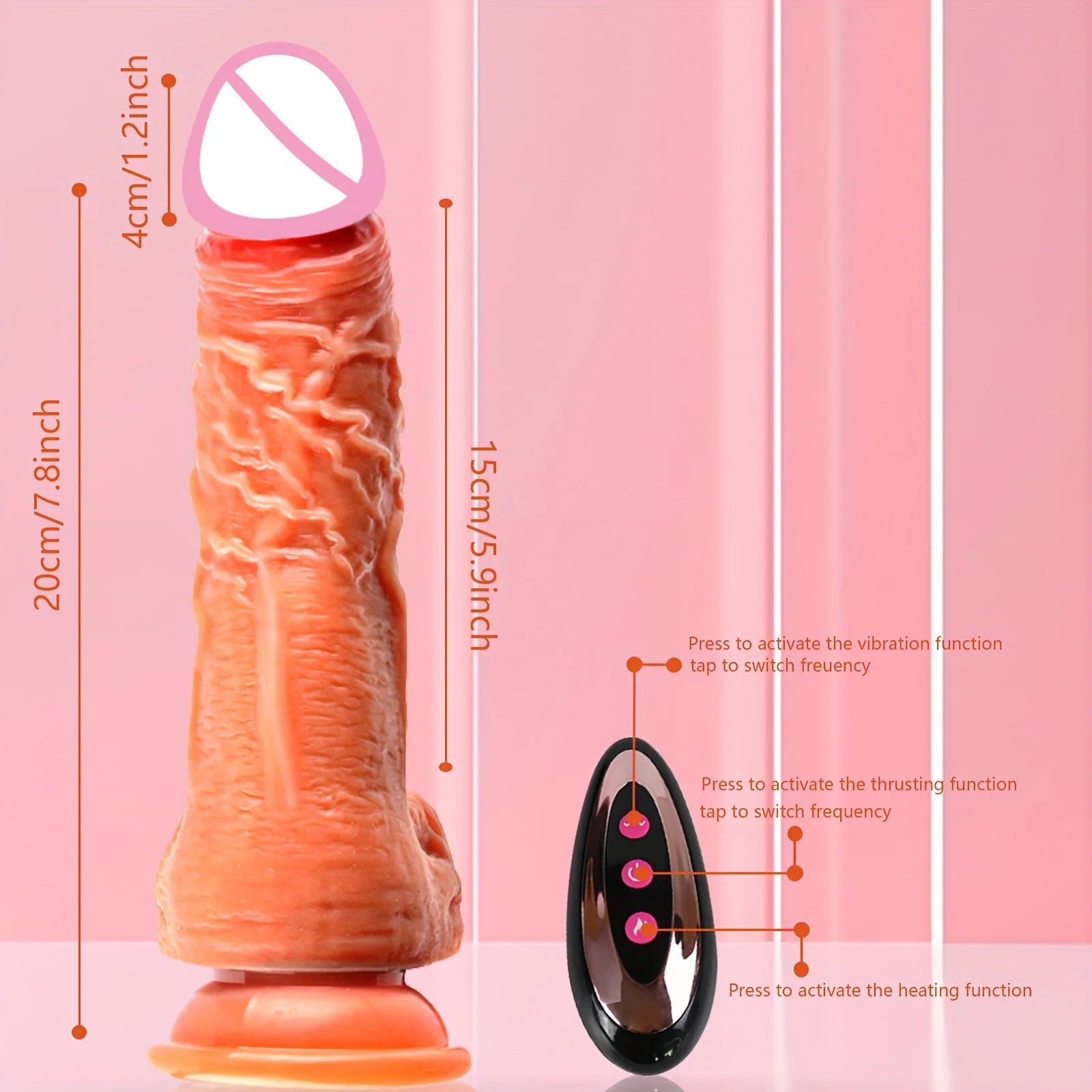 Realistic Dildo Telescopic with Heating Thrusting Vibrator Female Stimulator Big Penis Anal Plug Erotic Sex Toys for Women 18+