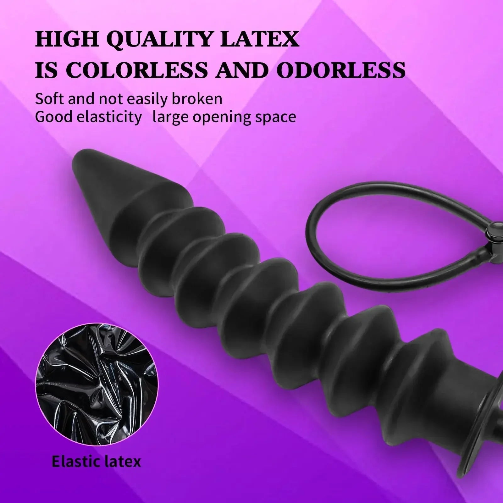 Foldable Huge Inflatable Threaded Anal Plug Pointed Design Dildo G Spot Stimulation Vaginal Anal Dilator Sex Toy for Women/Men