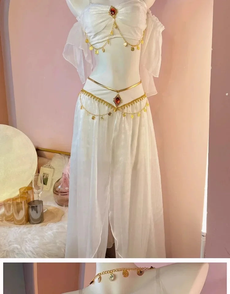 Festival Arabian Princess Costumes Indian Dance Embroider Bollywood Jasmine Costume Party Cosplay Jasmine Princess Fancy Outfit
