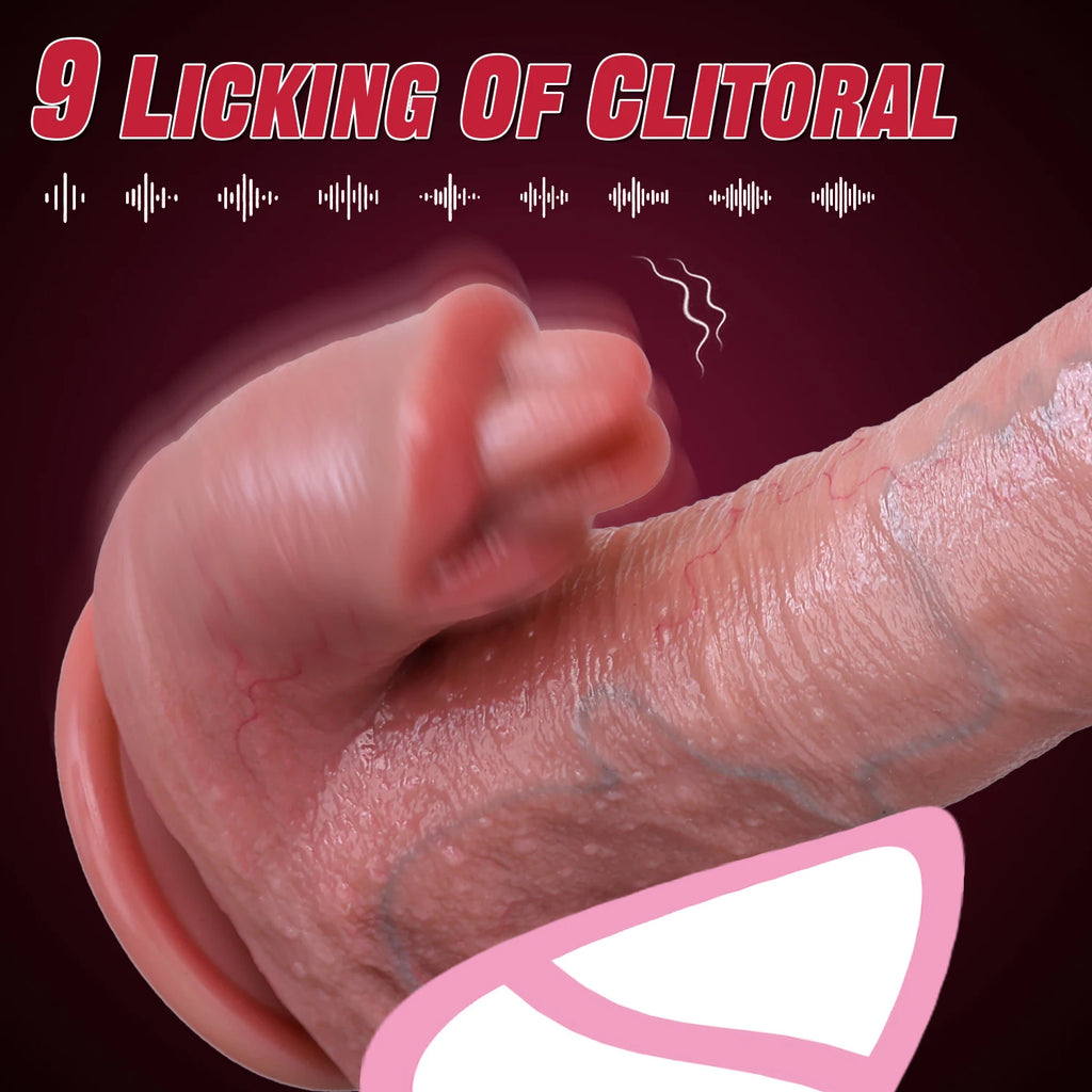 Dildo Vibrator Female Masturbator Big Dildos Retractable Warming Swinging Tongue Lick Vaginal Stimulator G-spot Massage Sex Toys