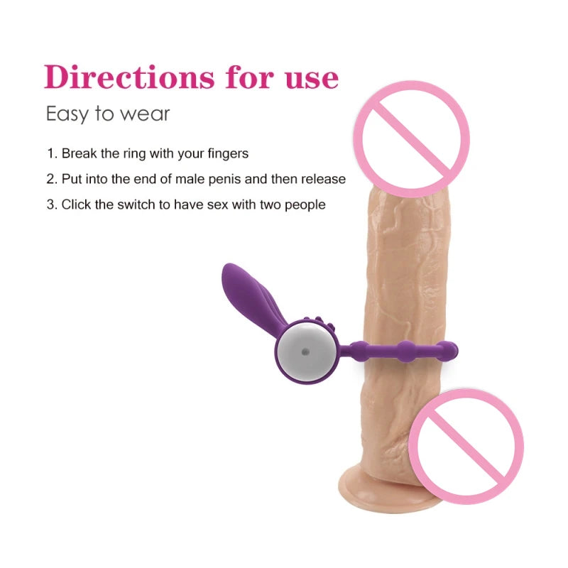 Erection Enhance Sex Toys For Men Erect Dick Vibrator Vibrating Penis Ring Clitoral Stimulator Lock Ring For Couple Sex Toy Gift