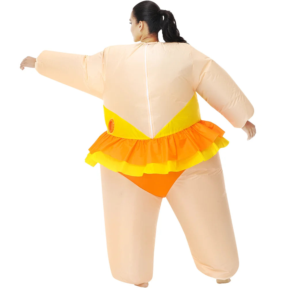 Easter Bunny Clown Adult Kids Inflatable Costume Funny Cute Rabbit Cosplay Suit For Performance Festival Carnival Party Clothing