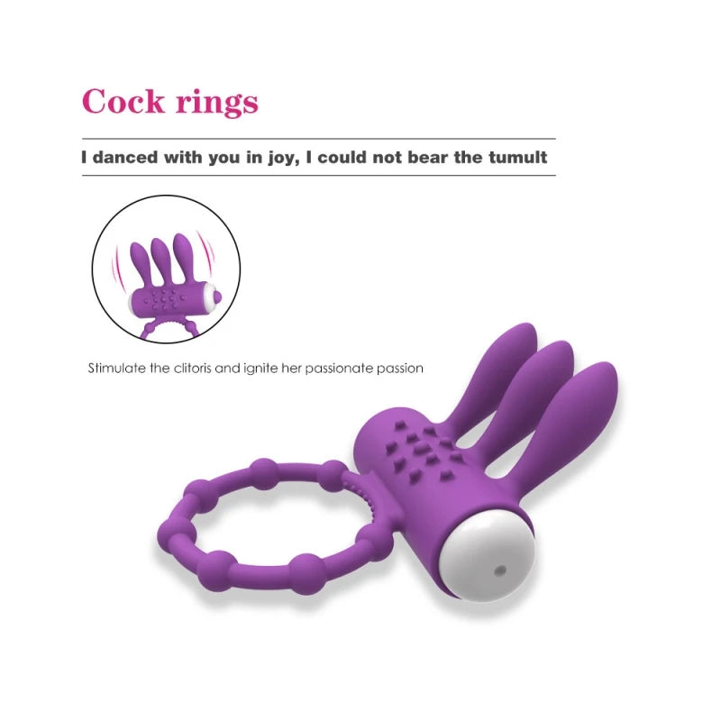 Erection Enhance Sex Toys For Men Erect Dick Vibrator Vibrating Penis Ring Clitoral Stimulator Lock Ring For Couple Sex Toy Gift