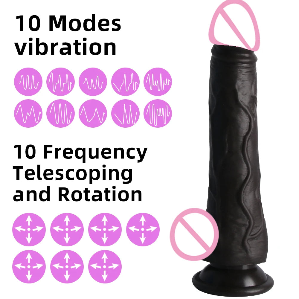 Realistic Dildo Vibrators Penis Vagina Adult Sex Toys Powerful for Women Telescopic Vibrating Heating Vibrator Anal Masturbator