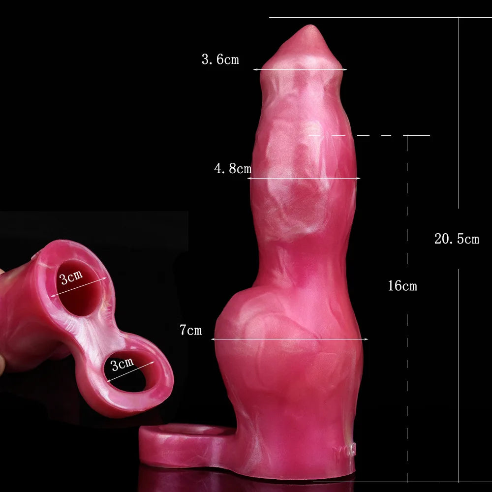 LUUK Dragon Luminous Silicone Dildo Sleeve Male Penis Girth Extender with Cock Ring Adult Sex Toy Enlarger Man‘s Toys 18+