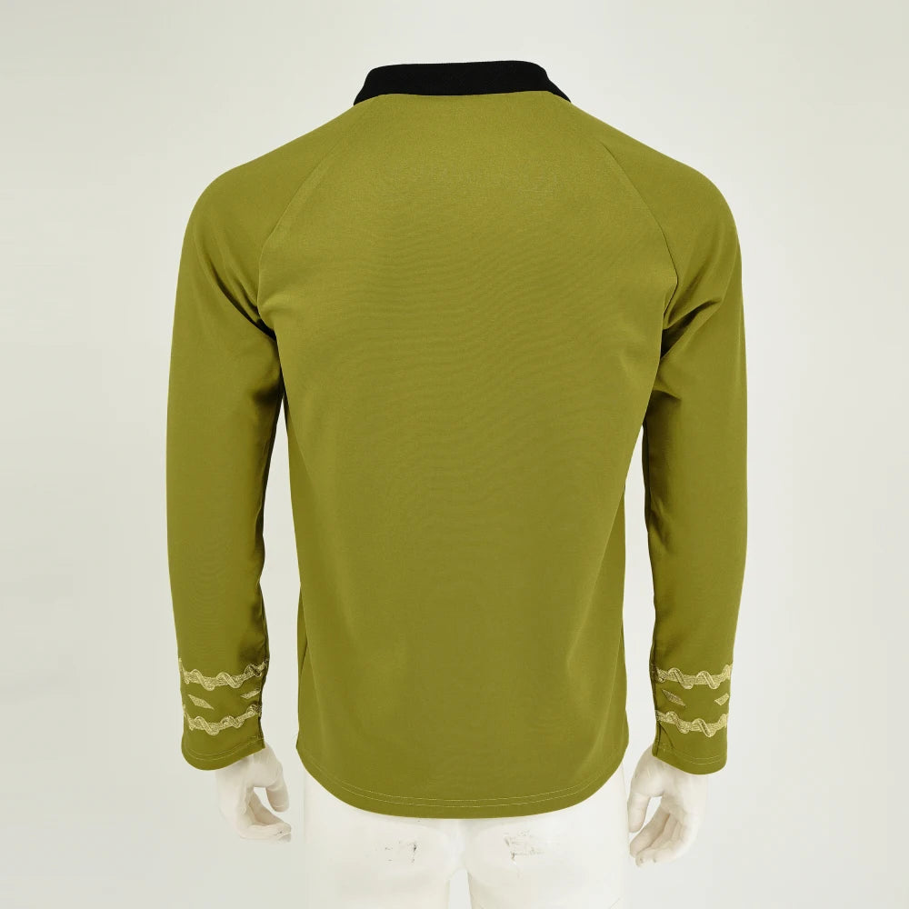 Cosplay TOS Captain Kirk Gold Shirts Spock Blue Uniforms Red Starfleet Tops for Men's Coat Halloween Party Prop