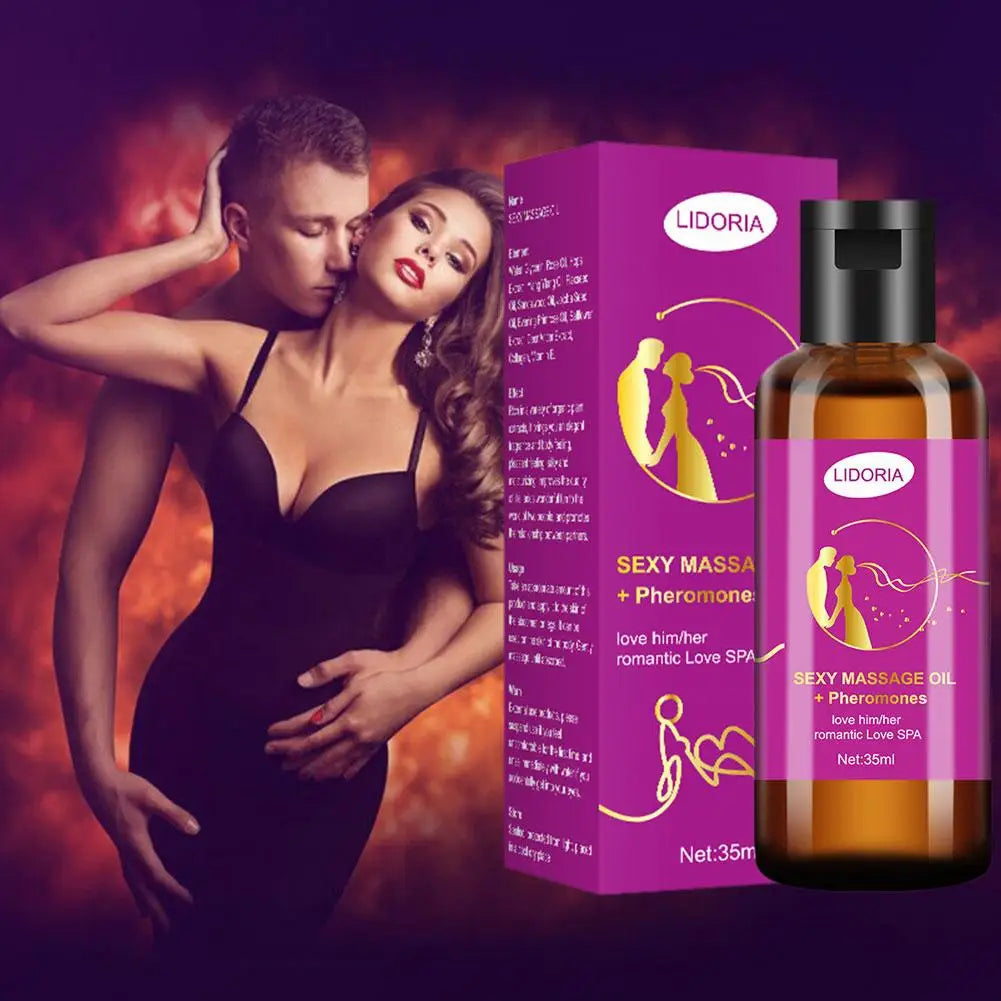 Pheromones Body Massage Oil Natural Plant Rose Essence Romantic Couples Massage Oil Men Women Usable Smooth Formula Easy
