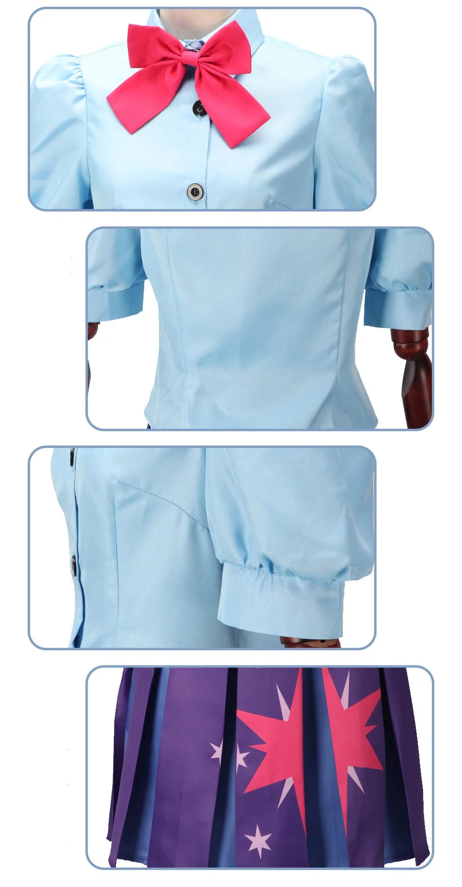 Twilight Sparkle Costume Human Dress Cosplay Costume Sailor Shirt Short Dress Halloween Carnival Party Uniform Set